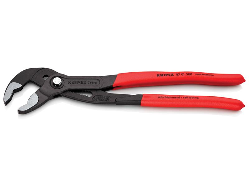 Knipex Cobra Water Pump Pliers PVC Grip 300mm Press Button Action KPX8701300