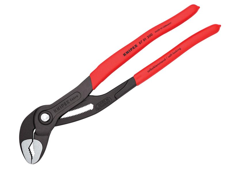 Knipex Cobra Water Pump Pliers PVC Grip 300mm Press Button Action KPX8701300