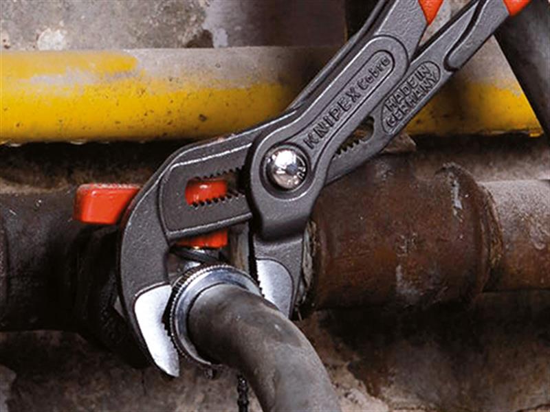 Knipex Cobra Water Pump Pliers PVC Grip 300mm Press Button Action KPX8701300