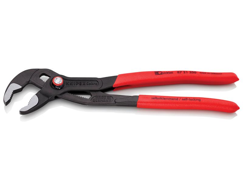 Knipex Cobra Quickset Water Pump Pliers PVC Grips 250mm KPX8721250