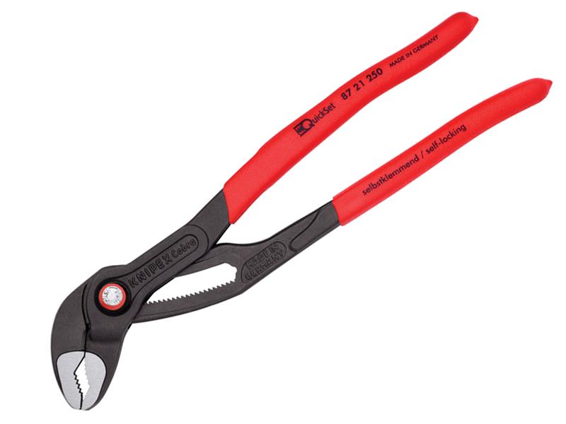 Knipex Cobra Quickset Water Pump Pliers PVC Grips 250mm KPX8721250