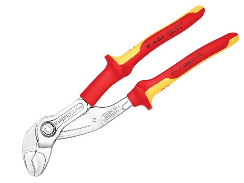 Knipex VDE Cobra Water Pump Pliers 250mm Fine Adjustment KPX8726250