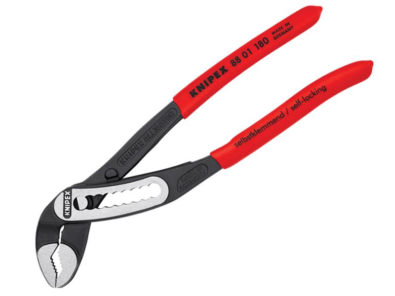 Knipex Alligator Water Pump Pliers PVC Grip 180mm Box Joint Design KPX8801180