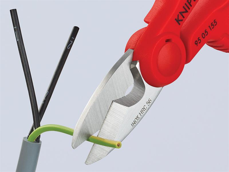 Knipex Electrician's Shears 155mm Inc Plastic Belt Case KPX9505155