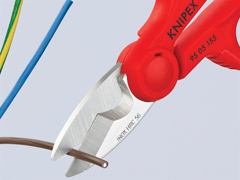 Knipex Electrician's Shears 155mm Inc Plastic Belt Case KPX9505155