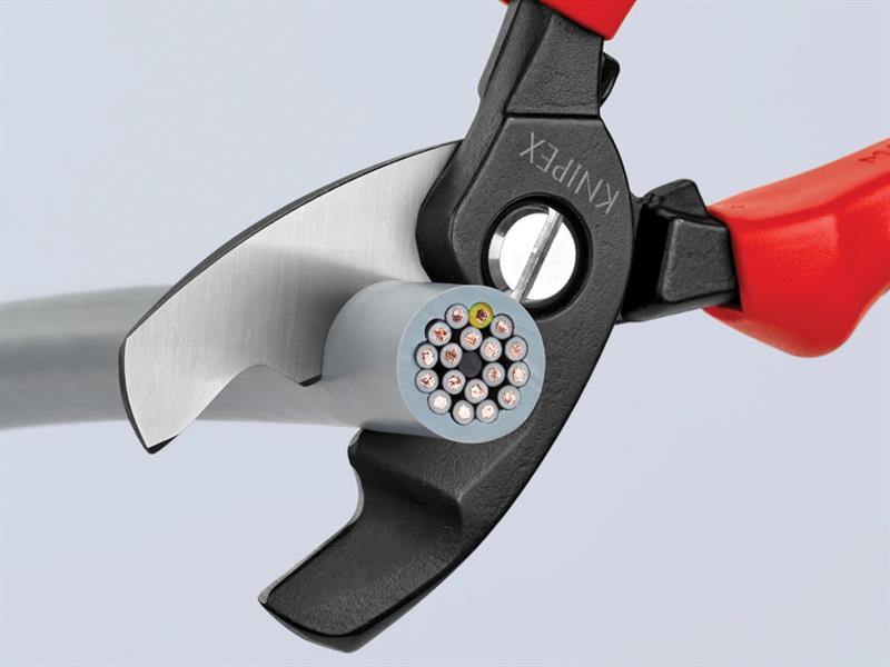Knipex Cable Shear with Twin Cutting Edge Multi Component Grip 200mm KPX9512200