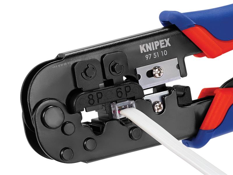 Knipex Crimping Pliers for Western telephone cable Plugs RJ11/12 RJ45 975110