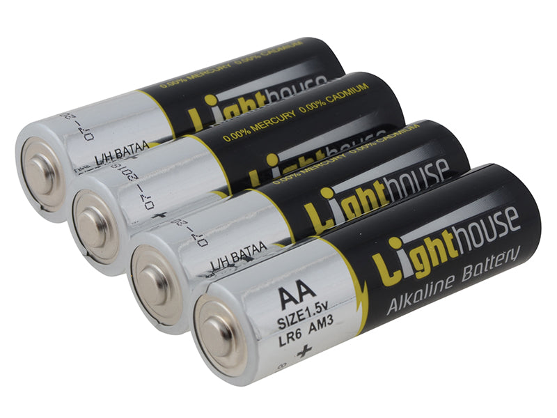 Lighthouse AA LR6 Alkaline Batteries 2400 mAh (Pack 4) L/HBATAA