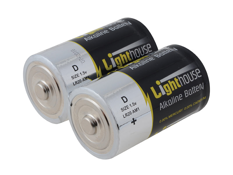 Lighthouse D LR20 Alkaline Batteries 14800 mAh (Pack 2) L/HBATD