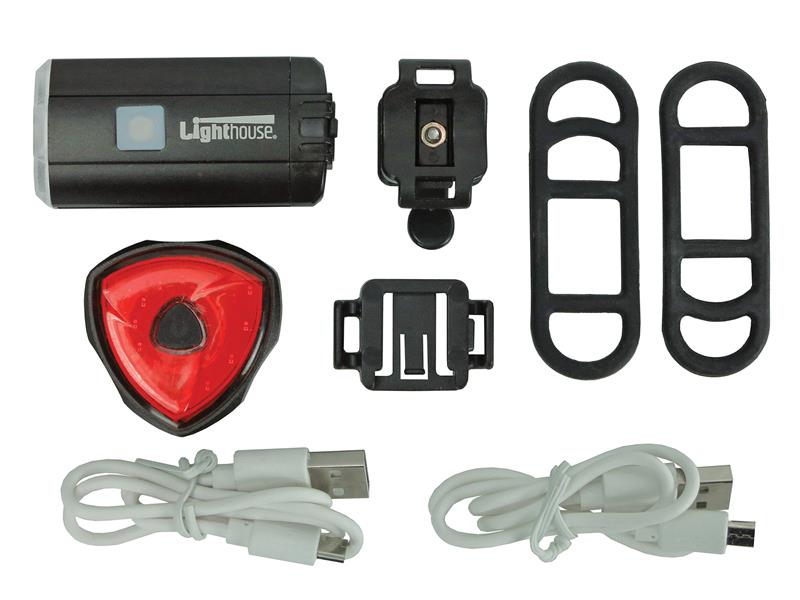 Lighthouse Elite Rechargeable LED Bike Light Set L/HEBIKEFRR