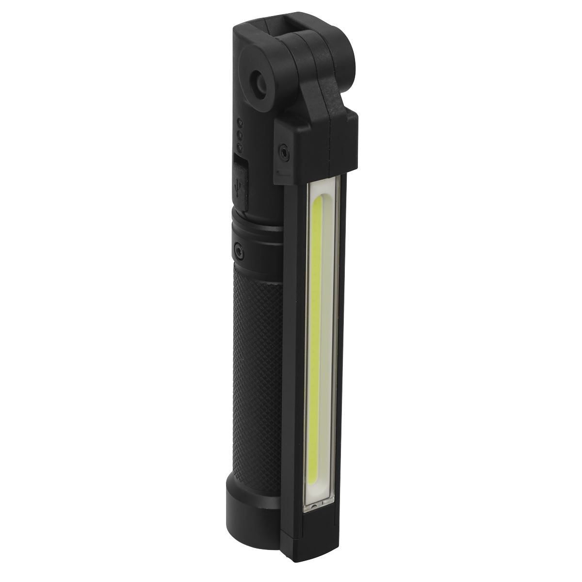 Sealey Rechargeable Aluminium Folding Pocket Light 2 COB & 1 SMD LED LED02G