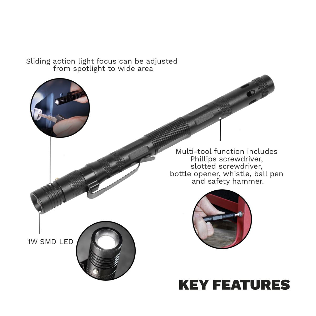 Sealey 9-in-1 Multi-Tool 1W SMD LED Penlight LED091