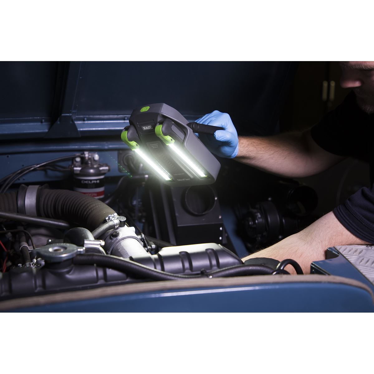 Sealey Rechargeable Floodlight/Folding Inspection Light Docking Station Kit LED1801K