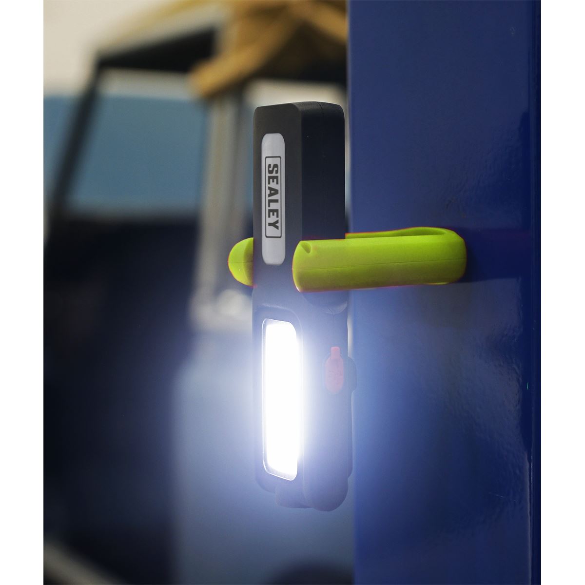 Sealey Rechargeable Inspection Light 5W COB & 3W SMD LED with Power Bank - Green LED318G