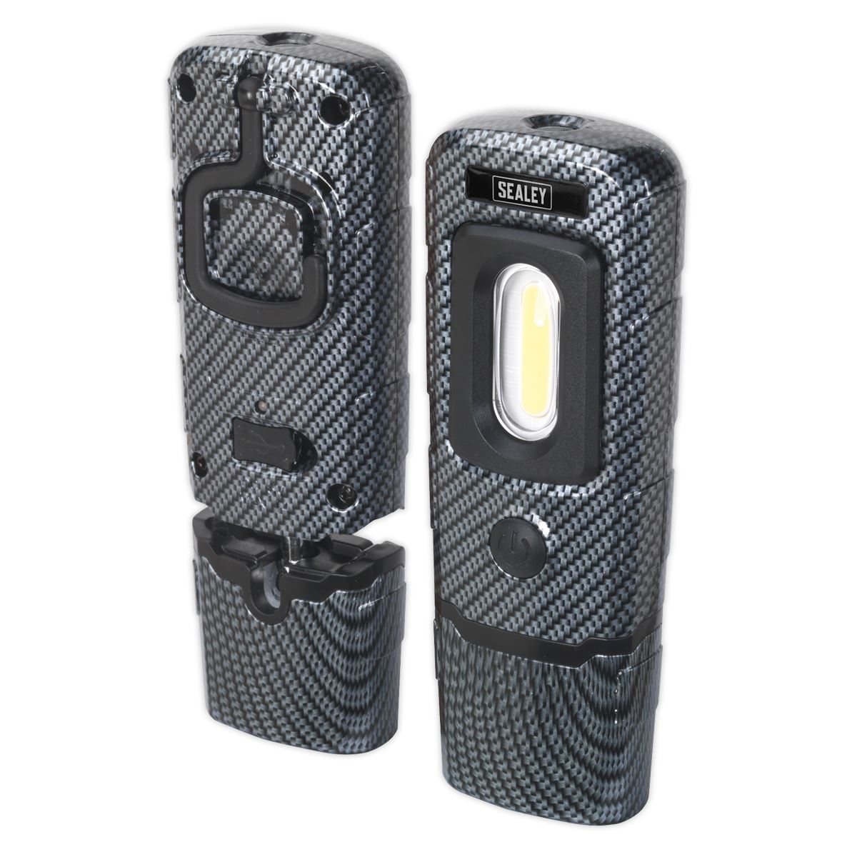Sealey Rechargeable 360� Inspection Light 3W COB & 1W SMD LED Carbon Fibre Effect LED3601CF