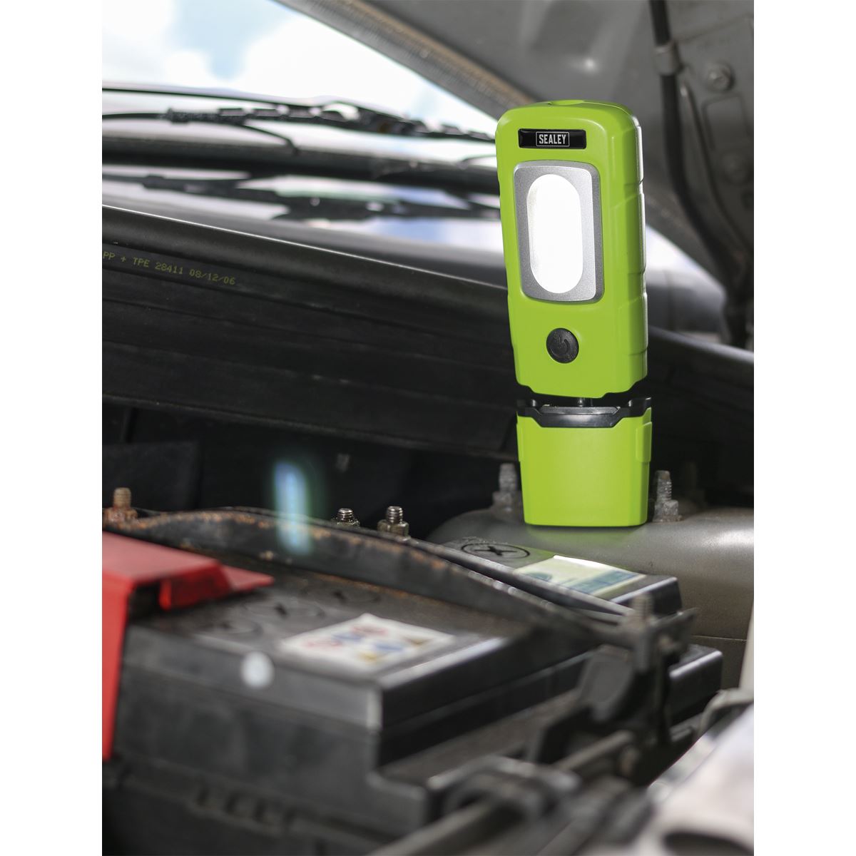 Sealey Rechargeable 360� Inspection Light 3W COB & 1W SMD LED Green Lithium-Polymer LED3601G