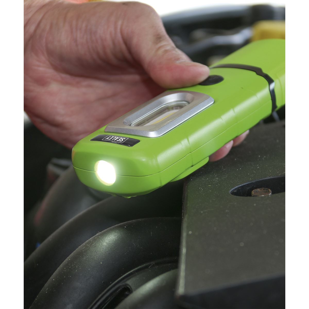 Sealey Rechargeable 360� Inspection Light 3W COB & 1W SMD LED Green Lithium-Polymer LED3601G