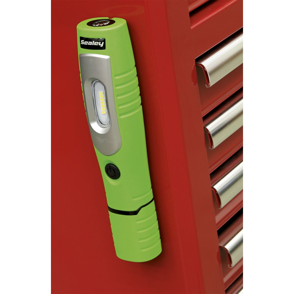 Sealey Rechargeable 360� Inspection Lamp 7 SMD & 3W SMD LED Green Lithium-ion LED3602G
