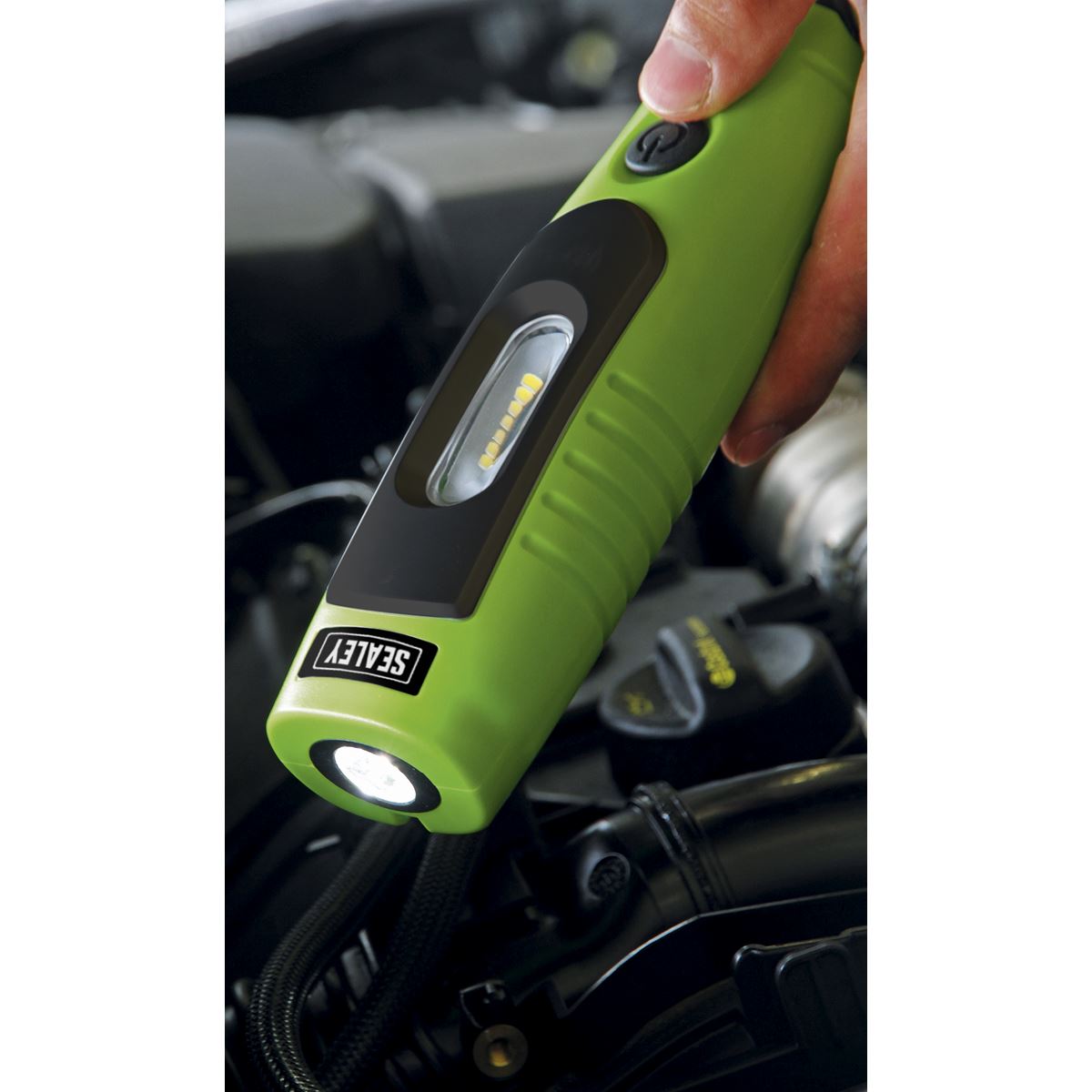 Sealey Rechargeable 360� Inspection Lamp 7 SMD & 3W SMD LED Green Lithium-ion LED3602G