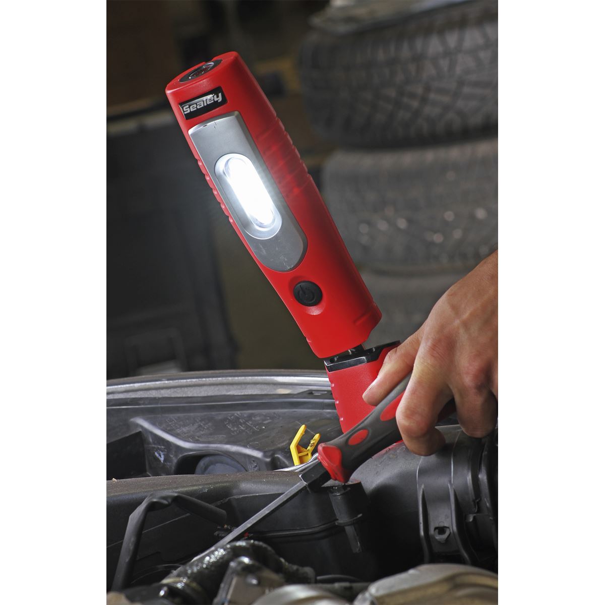 Sealey Rechargeable 360� Inspection Light 7 SMD & 3W SMD LED Red Lithium-ion LED3602R