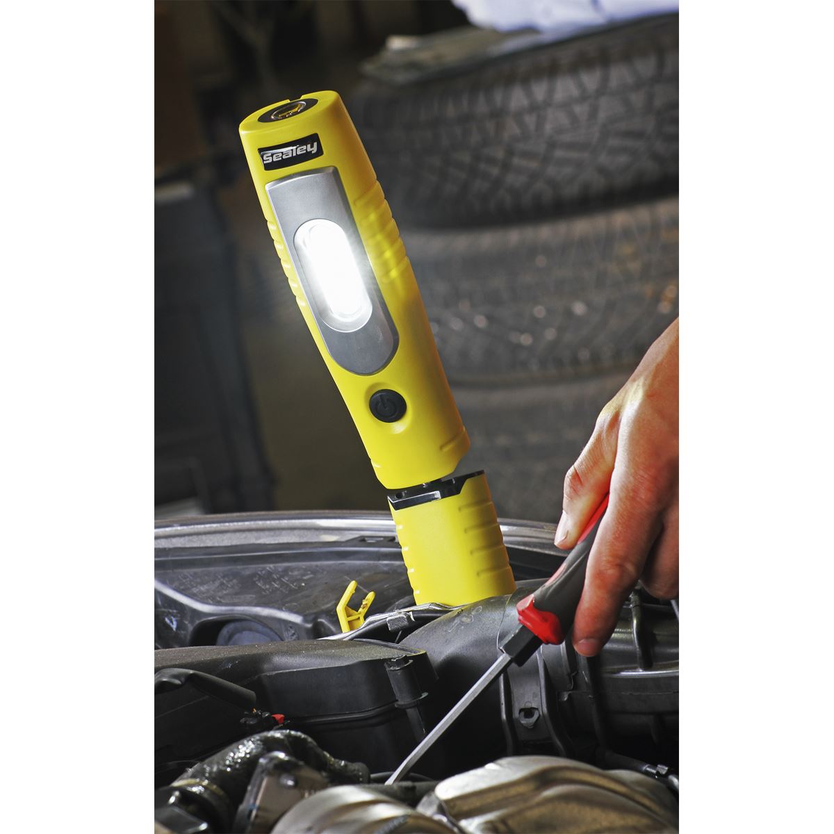 Sealey Rechargeable 360� Inspection Light 7 SMD & 3W SMD LED Yellow Lithium-ion LED3602Y