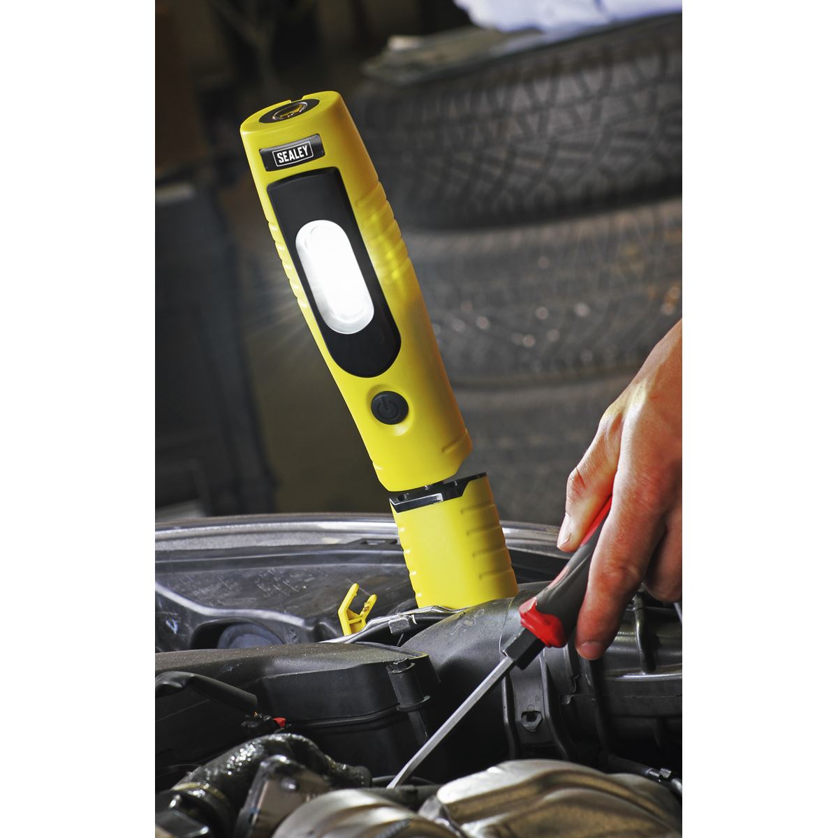 Sealey Rechargeable 360� Inspection Light 7 SMD & 3W SMD LED Yellow Lithium-ion LED3602Y
