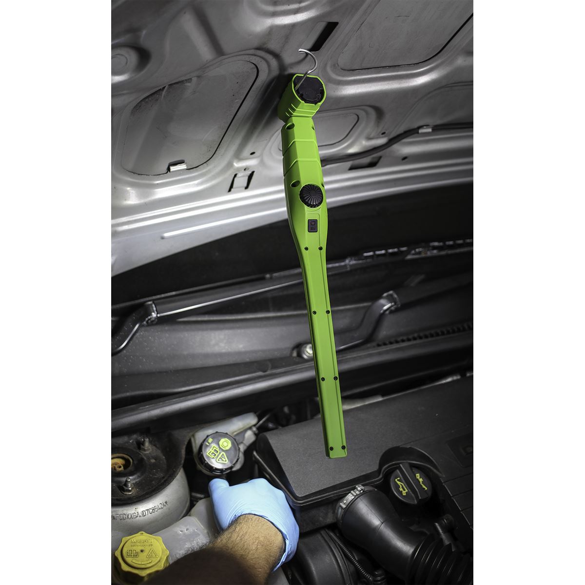 Sealey Rechargeable 360� Slim Inspection Light 8W & 1W SMD LED Green Lithium-ion LED3604G