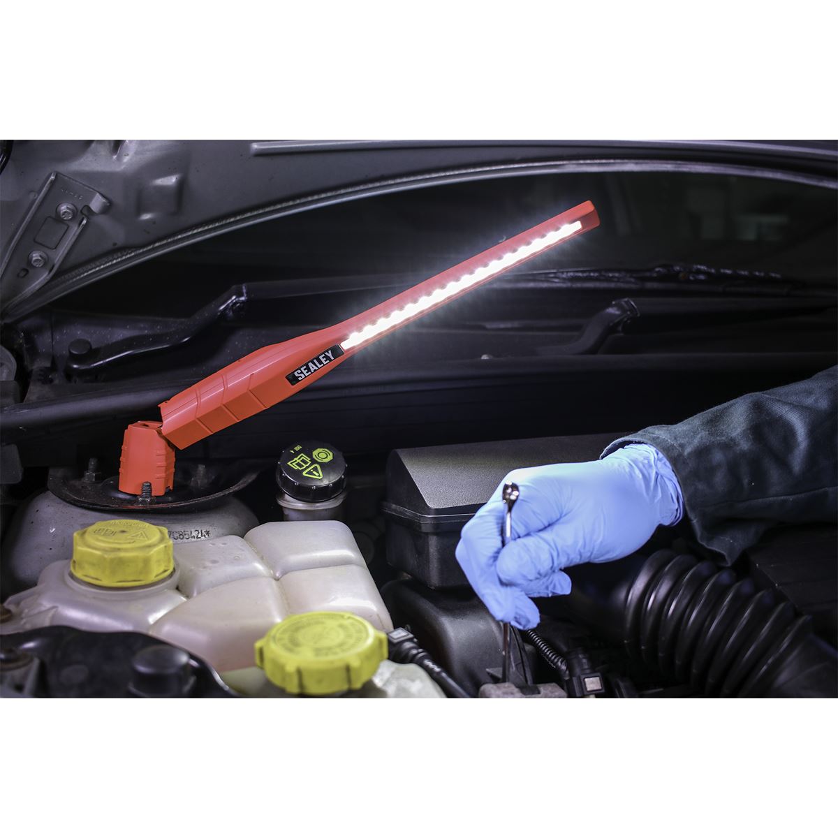 Sealey Rechargeable 360� Slim Inspection Light 8W & 1W SMD LED Red Lithium-ion LED3604R