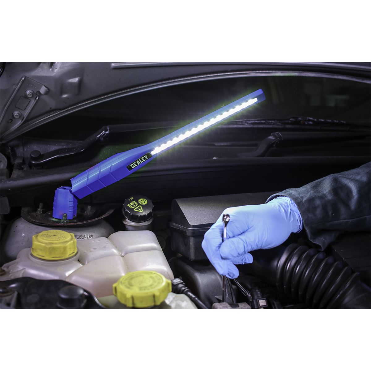 Sealey Rechargeable 360� Slim Inspection Light 8W & 1W SMD LED& UV Light Black Lithium-ion LED3604UV