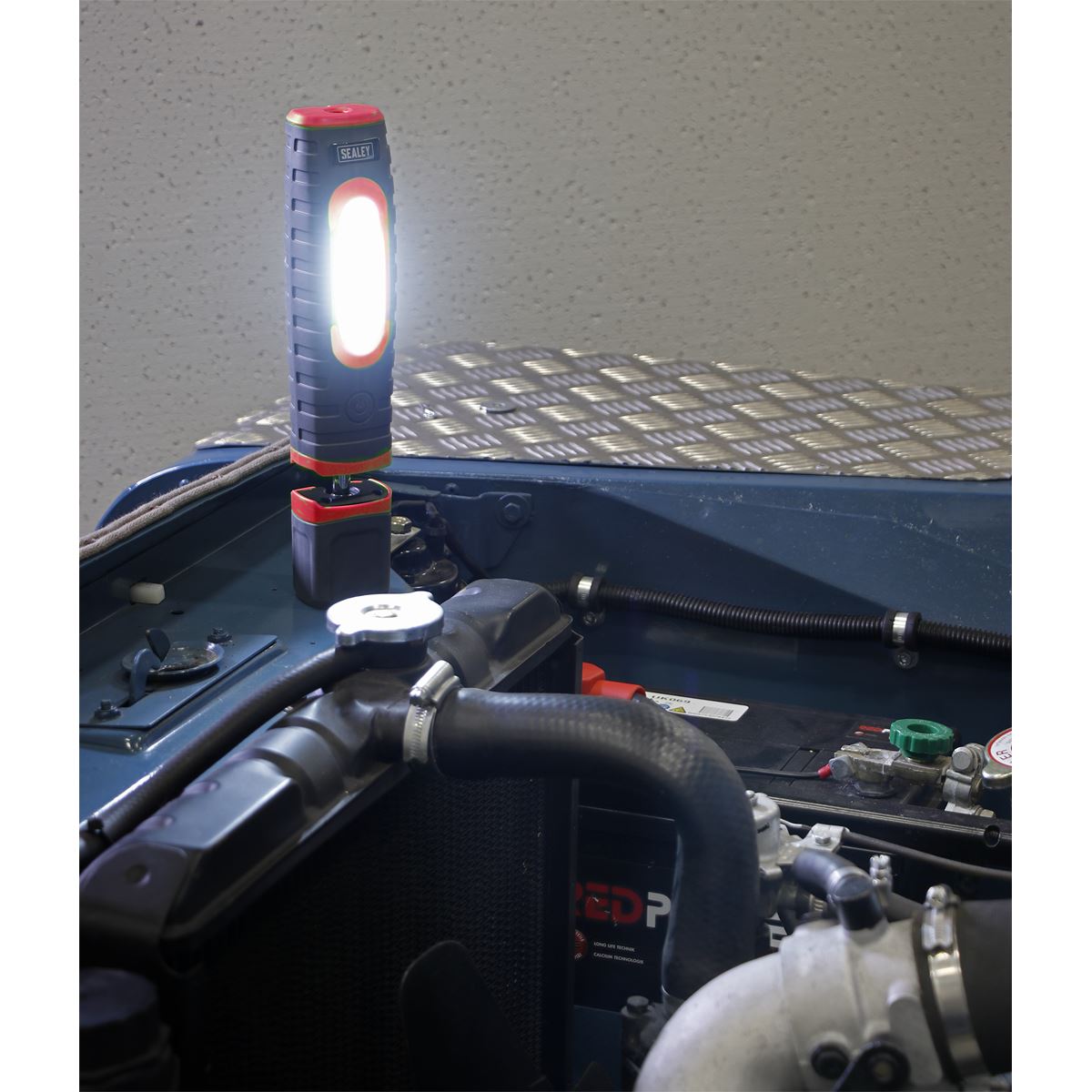 Sealey Rechargeable 360� Inspection Light 24 SMD & 3W SMD LED Red 2 x Lithium-ion LED3606R