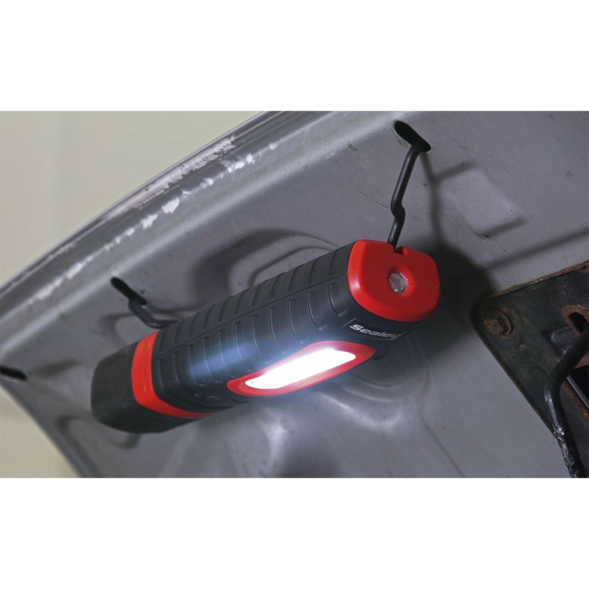Sealey Rechargeable 360� Inspection Light 16 SMD & 3W SMD LED Black 2 x Lithium-ion LED360PLUS