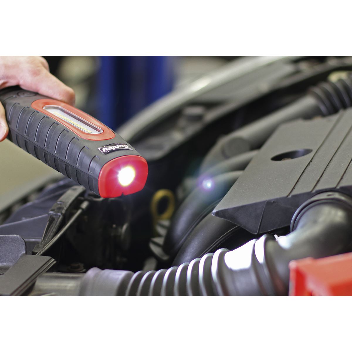 Sealey Rechargeable 360� Inspection Light 16 SMD & 3W SMD LED Black 2 x Lithium-ion LED360PLUS