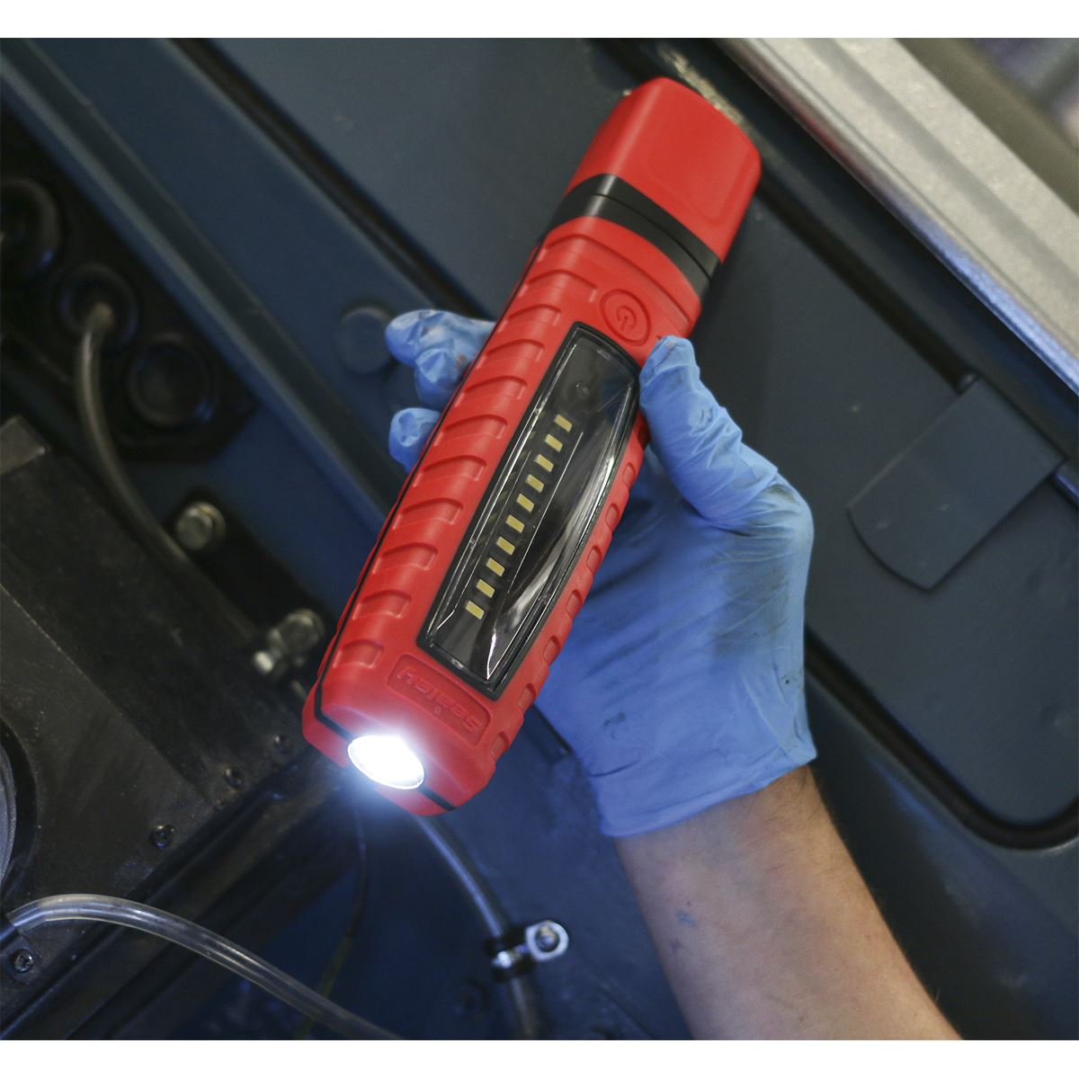 Sealey Rechargeable 360� Inspection Light 14 SMD & 3W SMD LED Red Lithium-ion LED360R