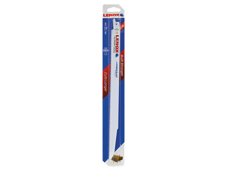 LENOX 20585-156R Wood Cutting Reciprocating Saw Blades 300mm 6 TPI (Pack 5) LEN156R