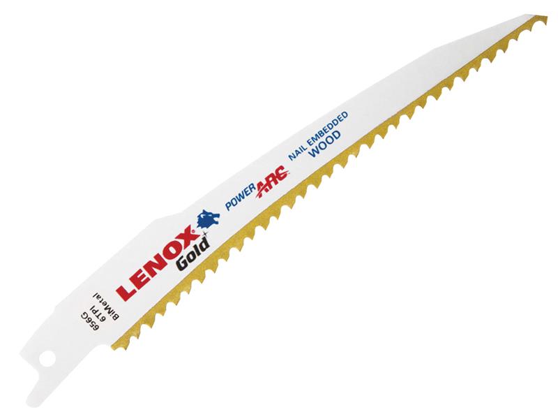LENOX LEN656GR 656GR Gold® Wood Cutting Reciprocating Saw Blades 150mm 6 TPI (Pack 5)
