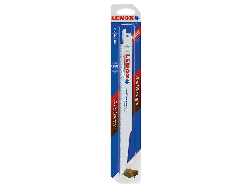 LENOX 20582-956R Wood Cutting Reciprocating Saw Blades 230mm 6 TPI (Pack 5) LEN956R