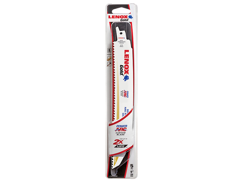 LENOX 966GR Gold® Demolition Reciprocating Saw Blades 230mm 6 TPI (Pack 5) LEN966GR