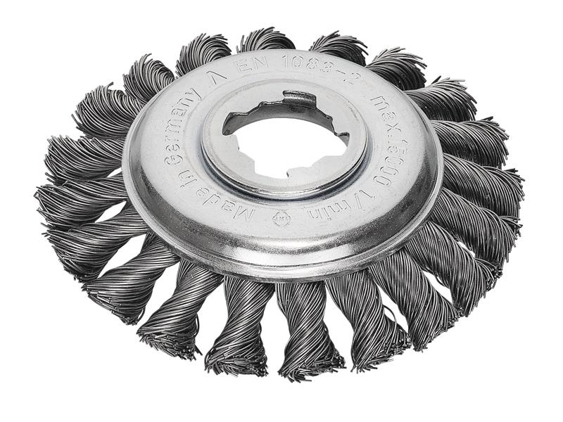 Lessmann Non Sparking Steel Knot Bevel Brush 115mm X-Lock LES47225X