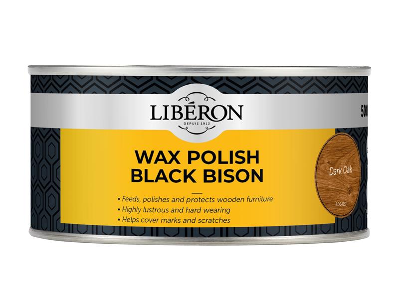 Liberon Wax Polish Black Bison Dark Oak 500ml LIBBBPWDO500
