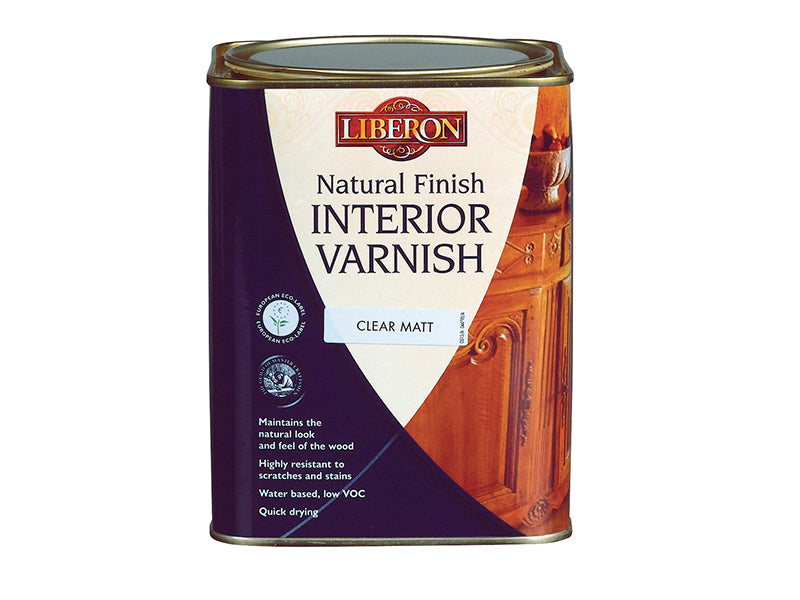 Liberon Natural Finish Interior Varnish Clear Satin 1 litre LIBELNFIVCS