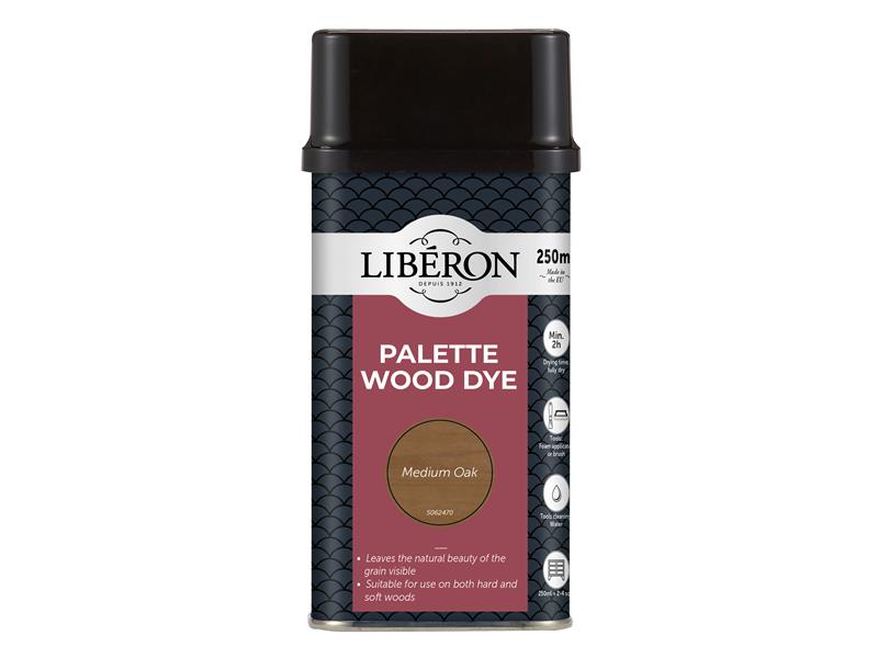 Liberon Palette Wood Dye Medium Oak 250ml LIBWDPMO250