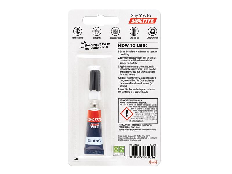 Loctite Glass Bond, Tube 3g LOCGB3GNR