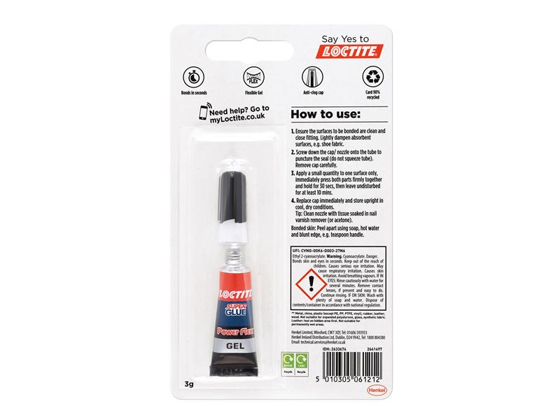 Loctite Super Glue Power Gel, Tube 3g LOCSGGP3GNR