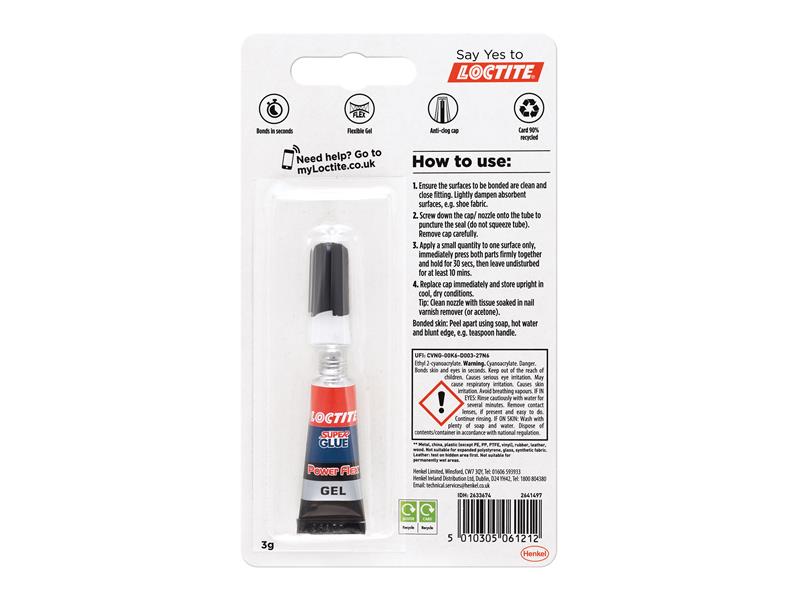 Loctite Super Glue Power Gel, Tube 3g LOCSGGP3GNR