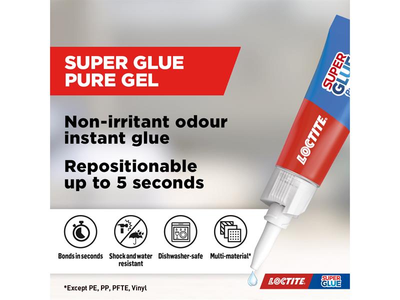 Loctite Super Glue Pure Gel, Tube 3g LOCSGGPG3GNR