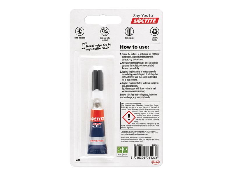 Loctite Super Glue Liquid, Tube 3g LOCSGLO3GNR