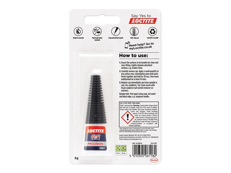 Loctite Super Glue Liquid, Precision Bottle 5g LOCSGLP5GNR