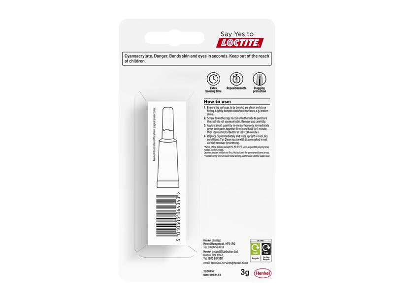 Loctite Repositionable Gel 3G Non Drip Can Use On Vertical Surfaces LOCSGRG3G