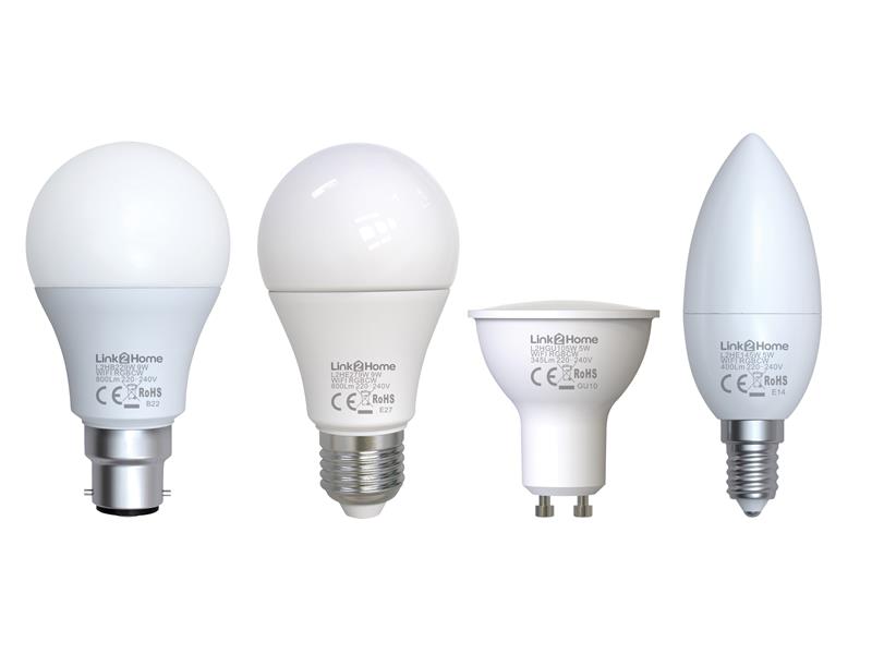 Link2Home Wi-Fi LED BC (B22) Opal GLS Dimmable Bulb, White + RGB 800 lm 9W LTHB229W