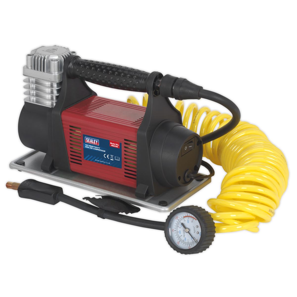 Sealey Tyre Inflator Mini Air Compressor 12V Heavy-Duty MAC06